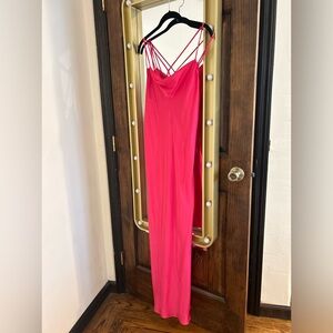 Hot pink ZARA silk dress
